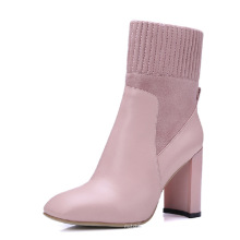 chengdu preço de fábrica meia botas moda rosa senhora sapatos de salto alto